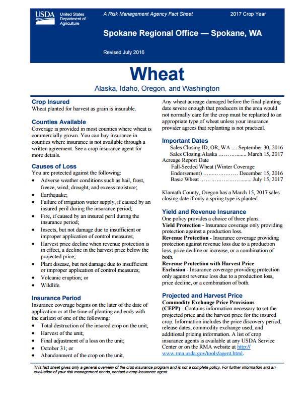 Wheat Fact Sheet
