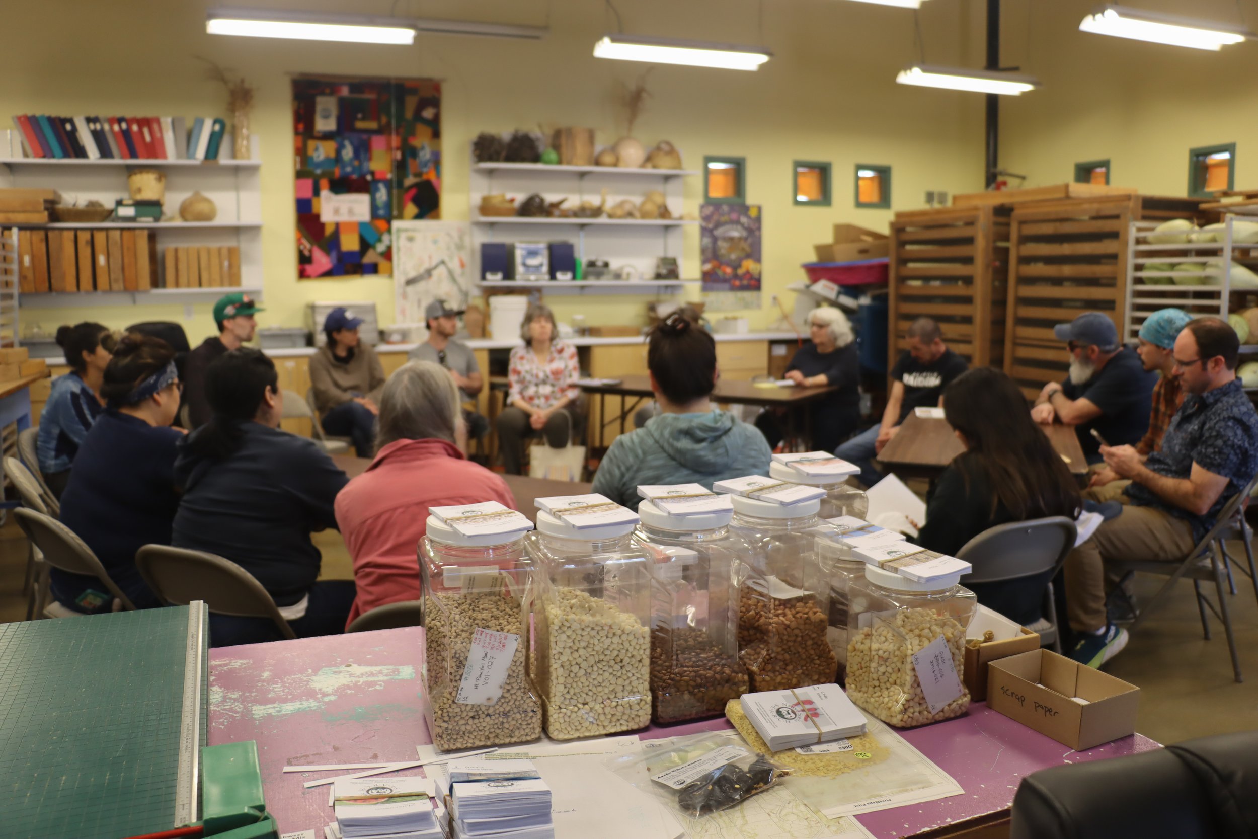 Alutiiq Grown and Native Seed Search in the Seed Conservation Lab discussing regional approaches to seed saving