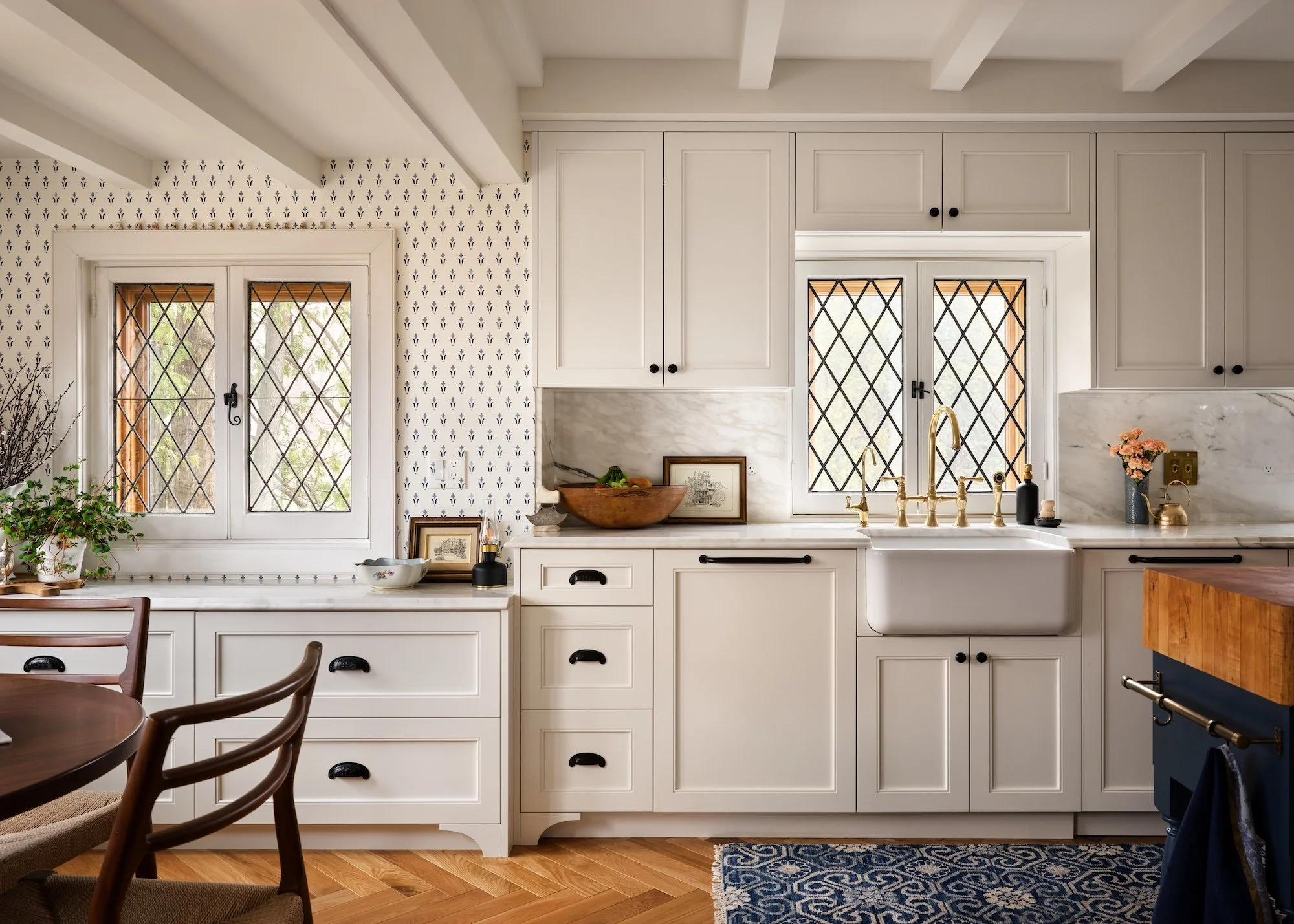 Historic Lakeside Cottage Kitchen Sink Island Cabinetry