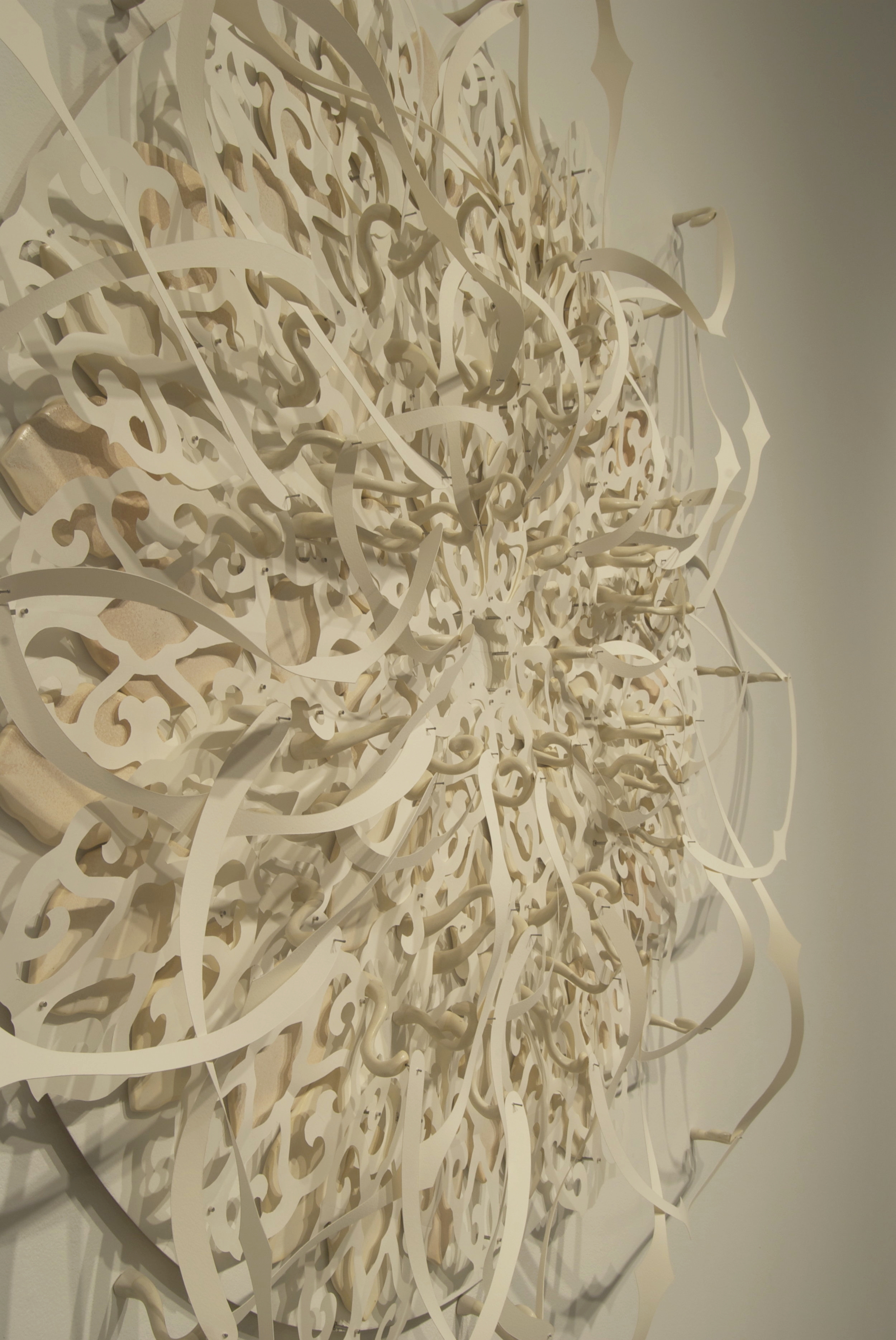 The Meditation of Order, MFA Thesis Exhibition, Center Mandala, Ceramic, Metal, Pins and Wax