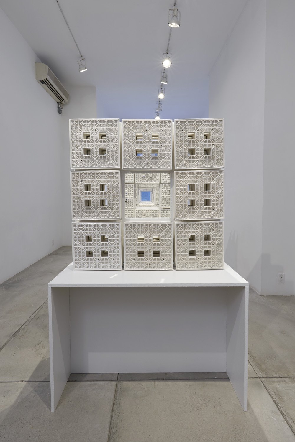 The Architecture of Solace, Installed at Greenwich House Pottery, Cone 6 Stoneware and Hardware, 200 x 41 x 58 in. Photo: Alan Wiener
