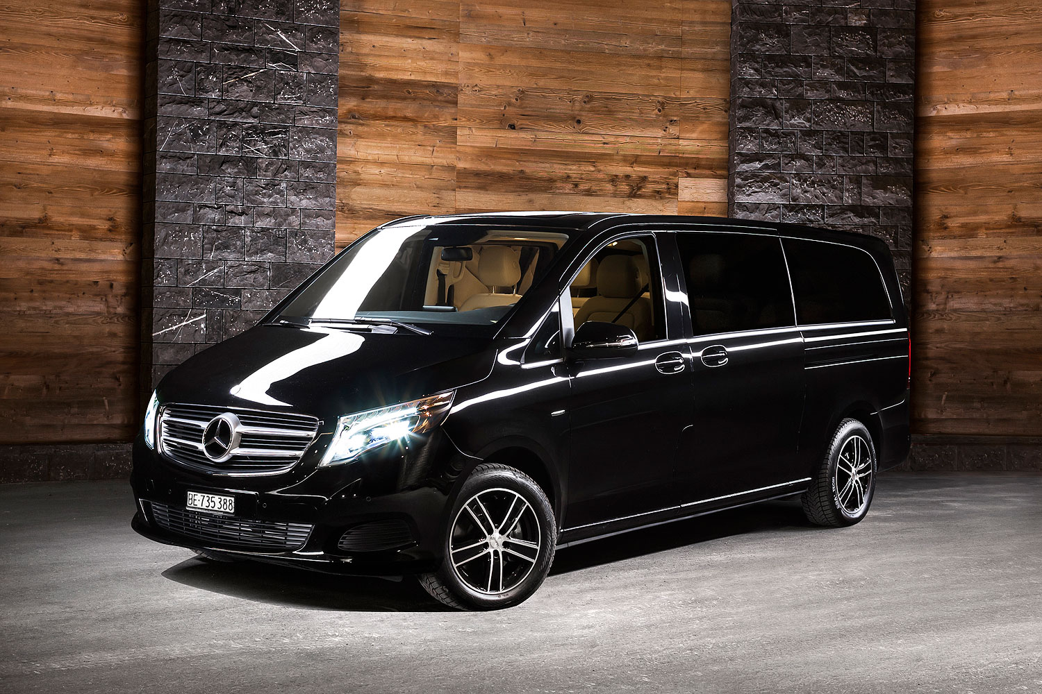 Mercedes Benz V Class Long Minivan Gstaad Limousine Service Airport Transfers Event Shuttles