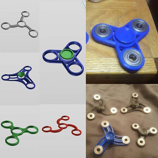 Finished up a few of my designs, still plan on designing end caps for all of the spinners, waiting on an order of bearings for the smaller ones. 
Www.dylco3d.com

#spinner #spinner #fidgetspinner #fidget #3dprint #robo3d #3dprint #dylco3d #dylco #pri