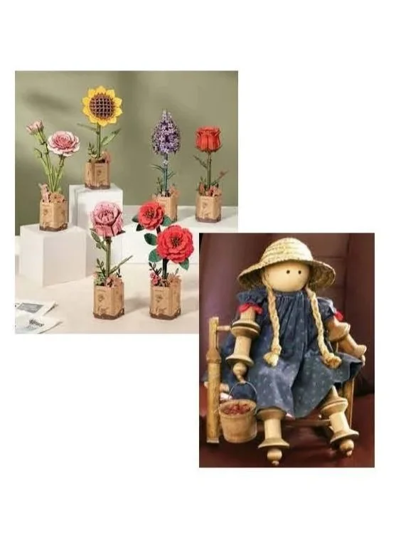 Spool Dolls &amp; Puzzle Flower
