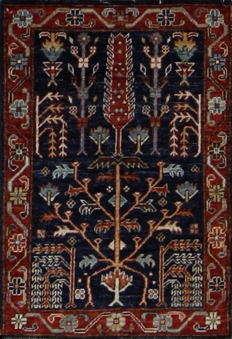 Afghan Tribal Geometric Blue Rug
