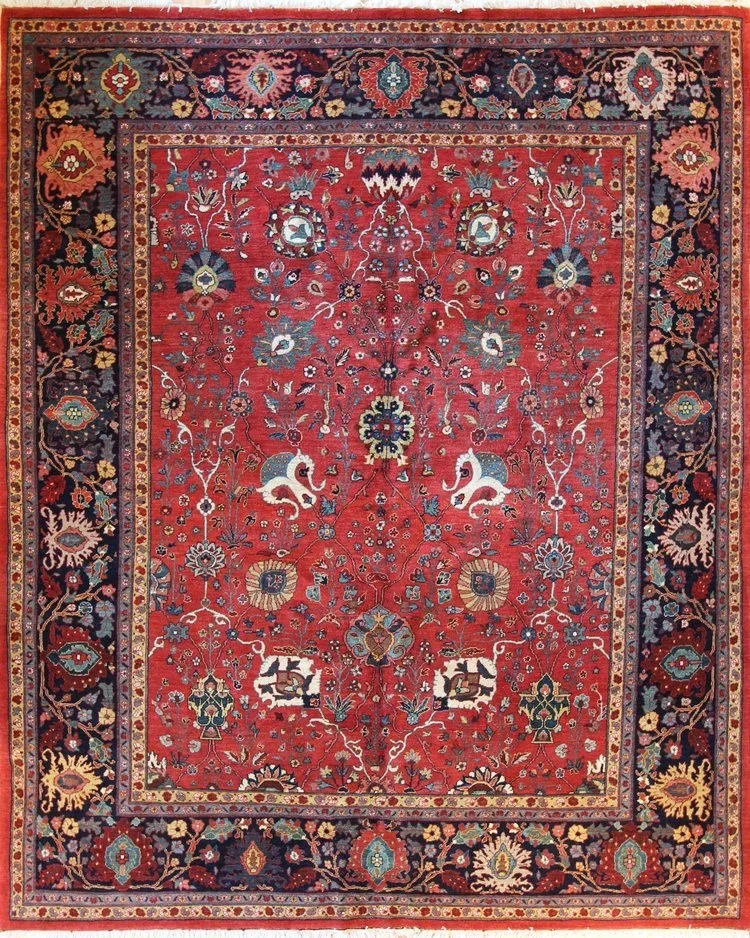 Mahal Bidjar Hand Knotted Wool Persian Rug Carpet 8 x 10