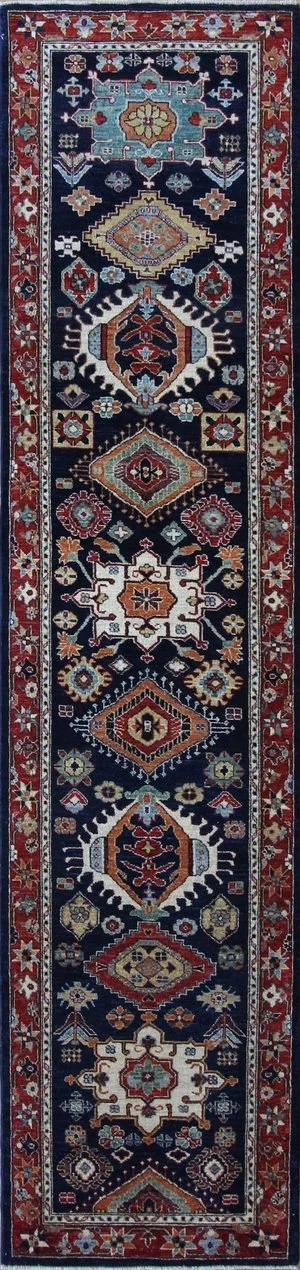 Tribal Geometric Kazak Afghan Rug Carpet