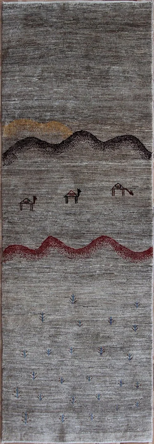 Gabbeh Landscape Runner Rug Carpet