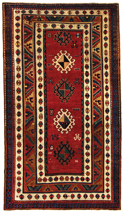 armenian kazak, caucasus circa 1870, 4'8" x 8'1" identical to one in the hermann collection