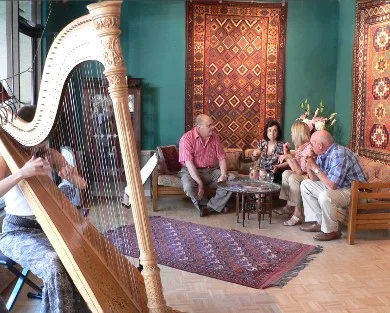 Transitional rugs by award winning designer Erbil Tezcan of Wool and Silk Rugs are exclusive to Art to Walk On in the region.