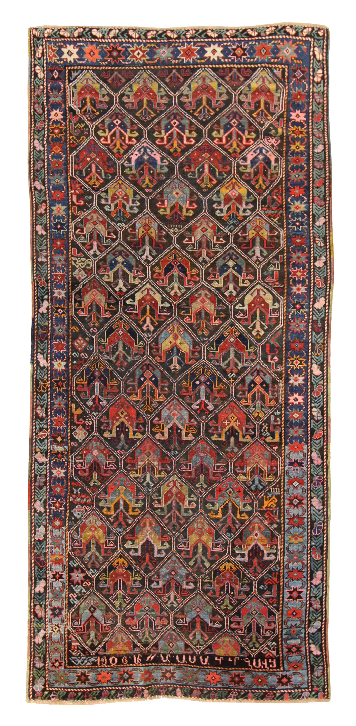 524 Tulip Karabagh, dated 1906, 4'x9'