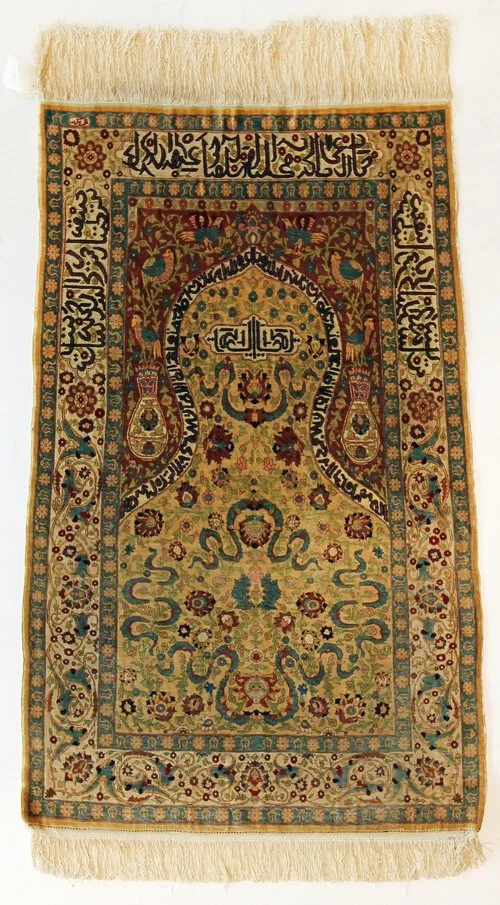3x5 Silk Turkish Hereke Rug Carpet Gold