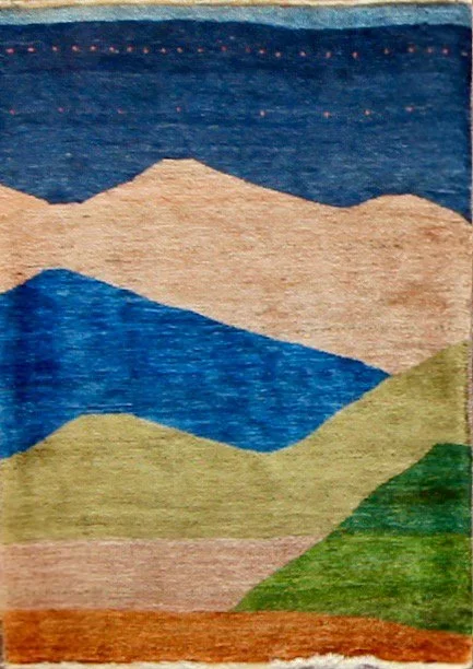 2x3 Blue Red Gabbeh Rug