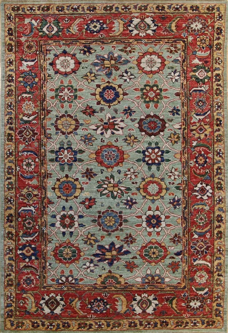 Tribal Afghan Hand Knotted Gazni Wool Rug Carpet
