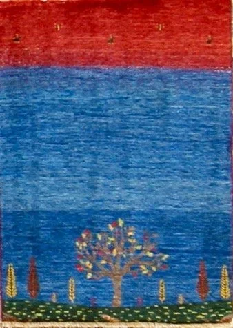 Persian gabbeh red Blue 2x3 Rug