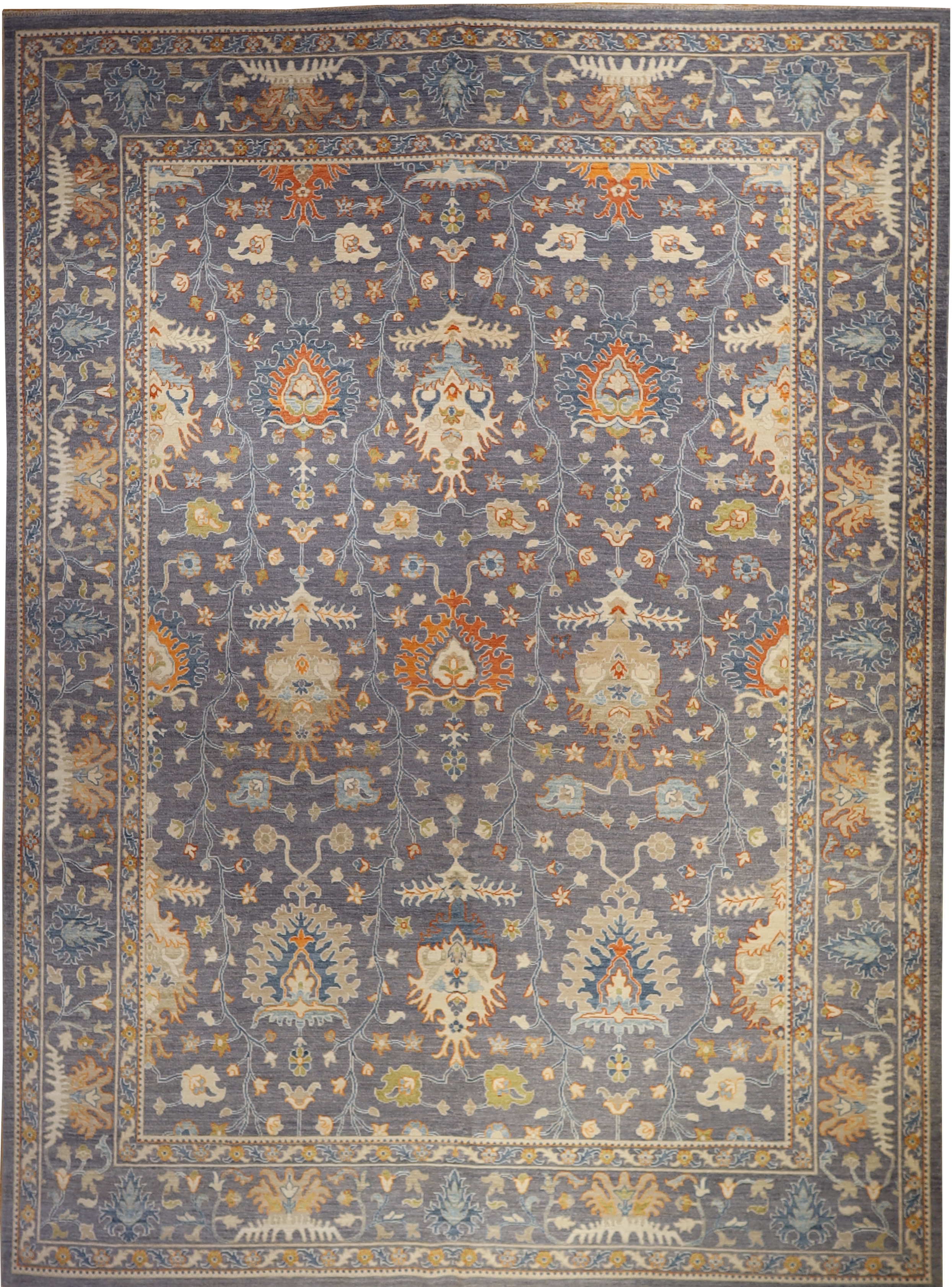 9x12 Afghan Oushak Blue Grey Rug Carpet