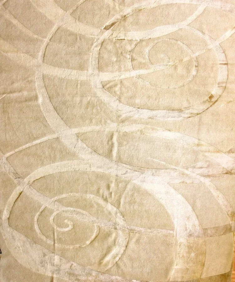 Nepal Swirls Tibetan Silk 8 x10 Hand Knotted Rug Carpet