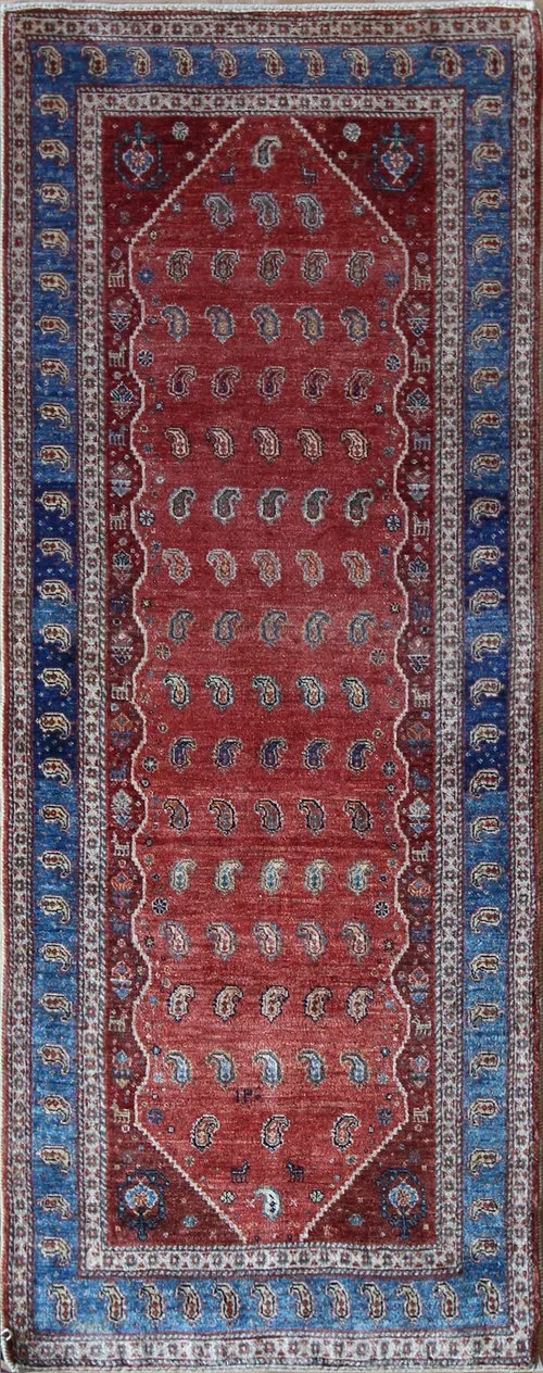 Nomadic Tribal Geometric Persian Runner Rug
