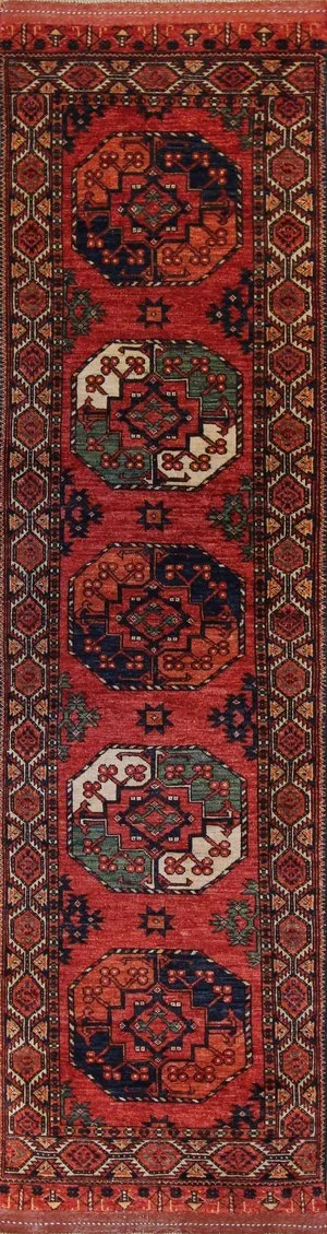 Afghan tribal geometric ersari runner rug carpet