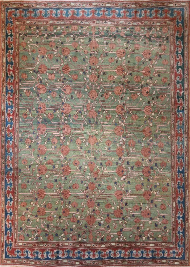 Turkish Khotan Hand Knotted Rug Carpet Turkish Persian