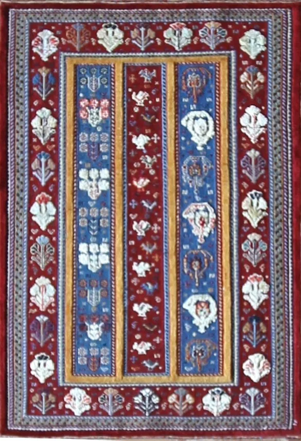 Afghan Balouch 2x3 Red Blue Rug