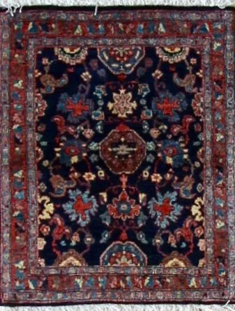 2x3 Persian BIdjar Rug Blue Red