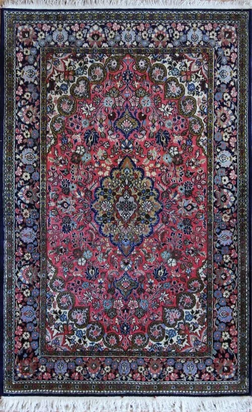 4x6 Qum Gom Persia Fine Wool Rug Carpet Vintage Antique