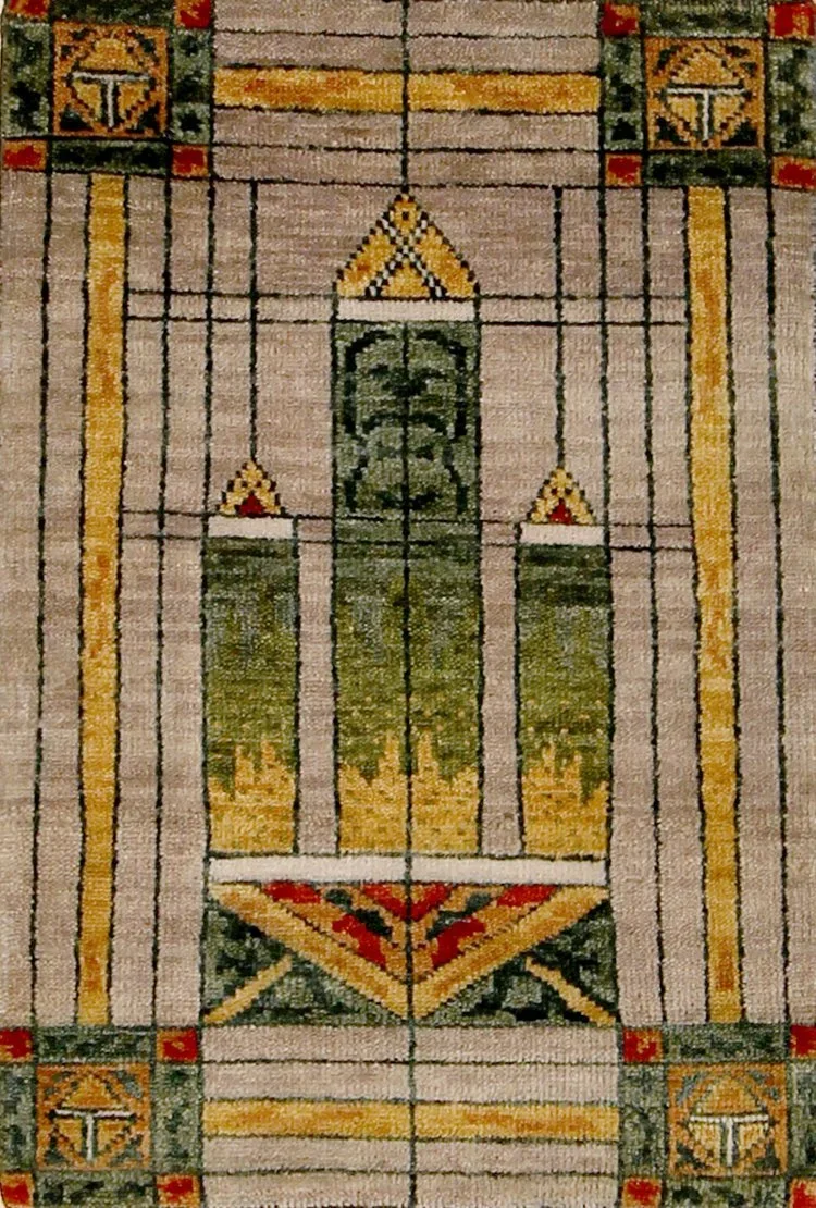ARTS & Crafts Stain Glass Green 2x3