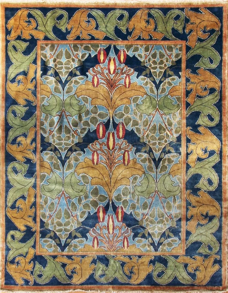 Arts & Crafts DONEGAL Pattern Hand KNotted RUg Carpet 8 x 10