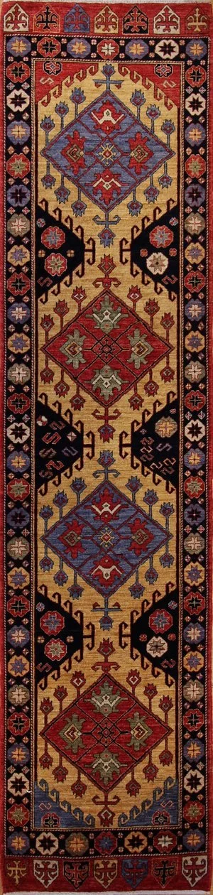 Afghan Tribal Geometric Runner Red Rug Carpet