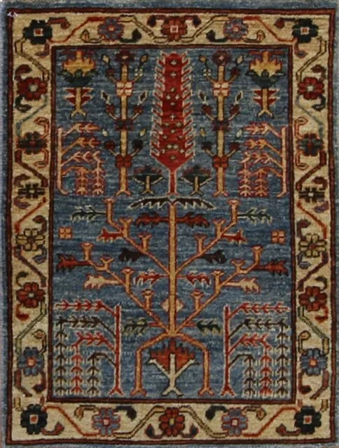 Afghan Tribal Geometric Rug blue