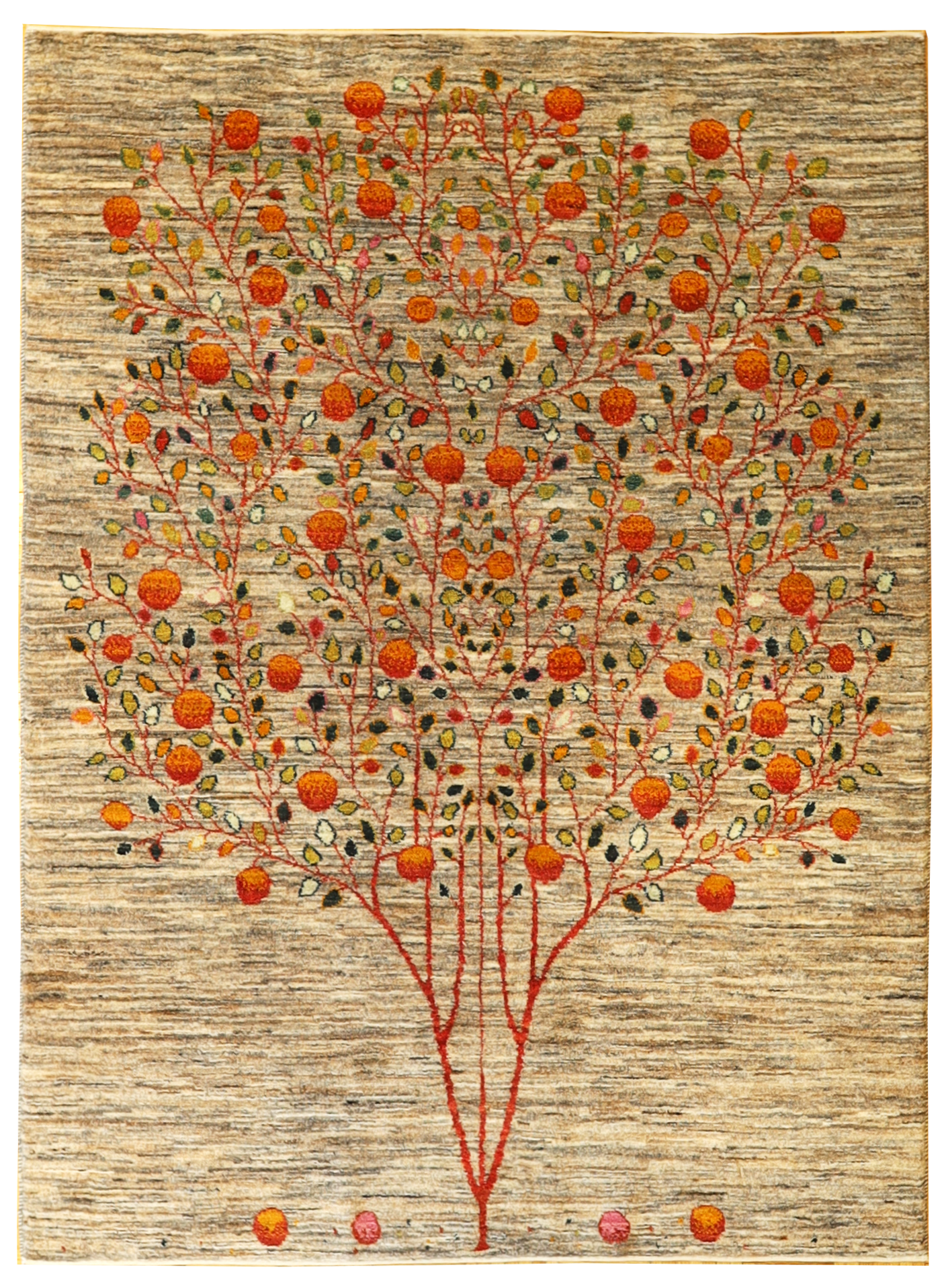 5 x 7 Tree of Life Gabbeh Hand Knotted Rug Grey Beige