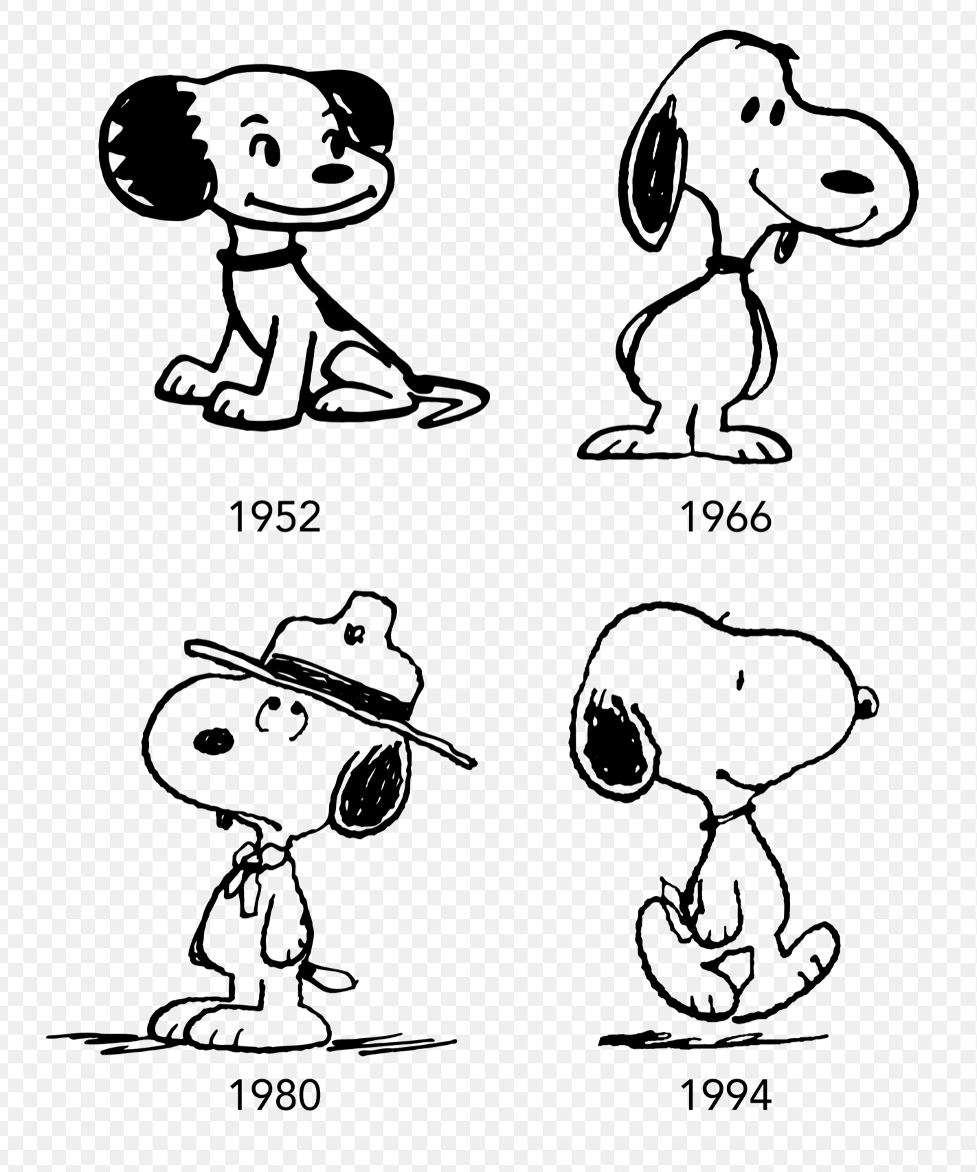 Black and white beagle snoopy