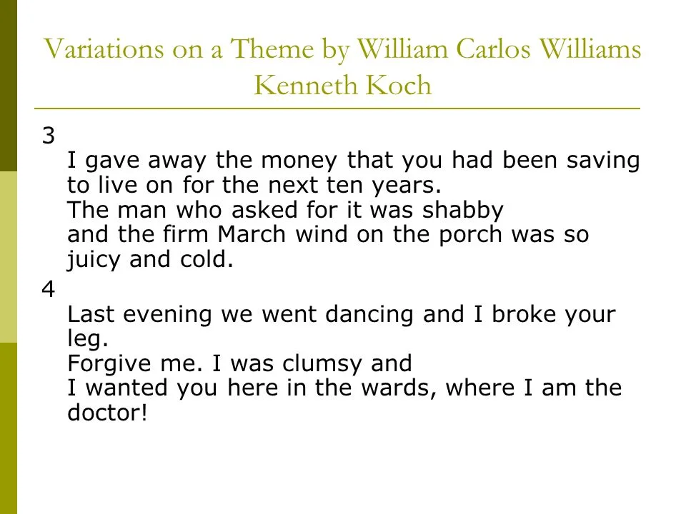 A POEM AND ITS PARODIES THIS IS JUST TO SAY... A POEM AND ITS PARODIES THIS IS JUST TO SAY...