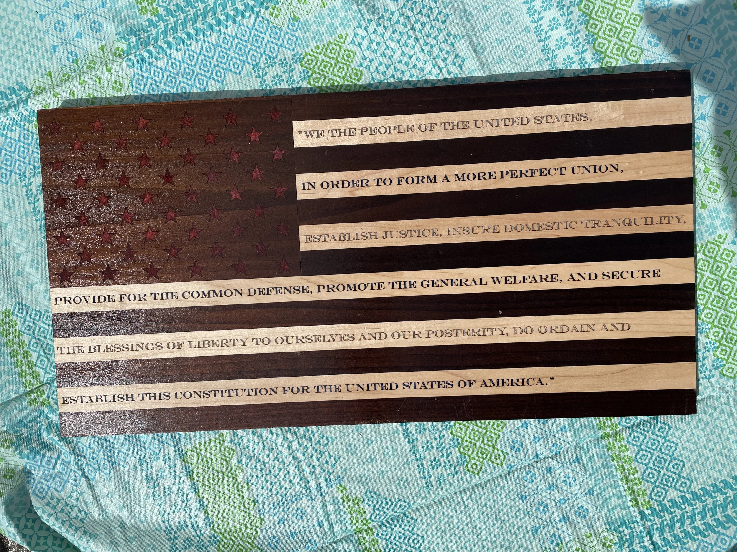 American Flag with epoxy inlay