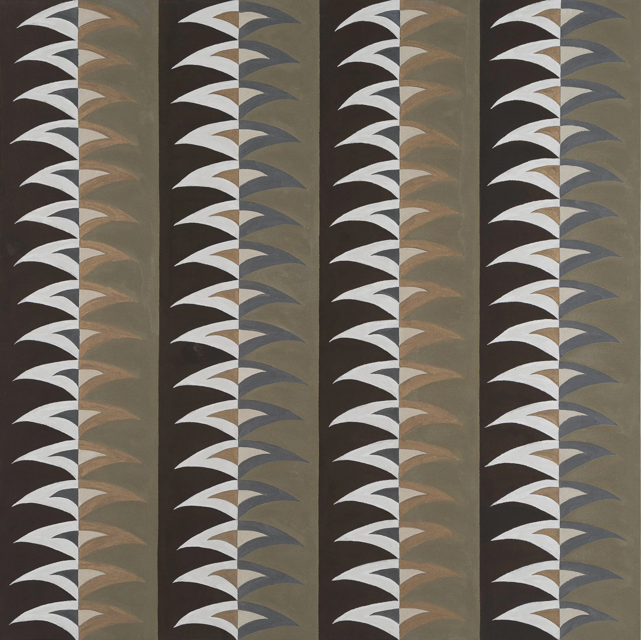Tobacco Pattern 1 - 2017, acrylic on unprimed canvas, 38" x 48"