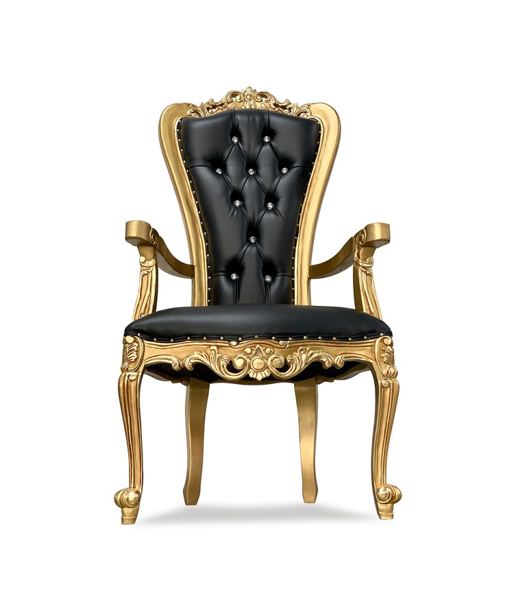 Black and Gold Throne Arm Chair	