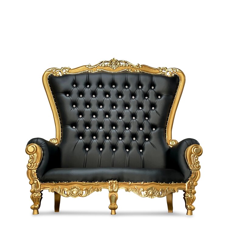 Black and Gold Double Throne Chair