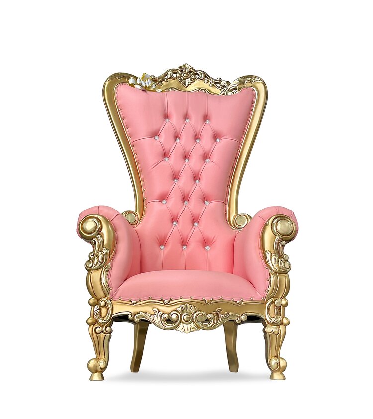 Pink and Gold Throne Chair