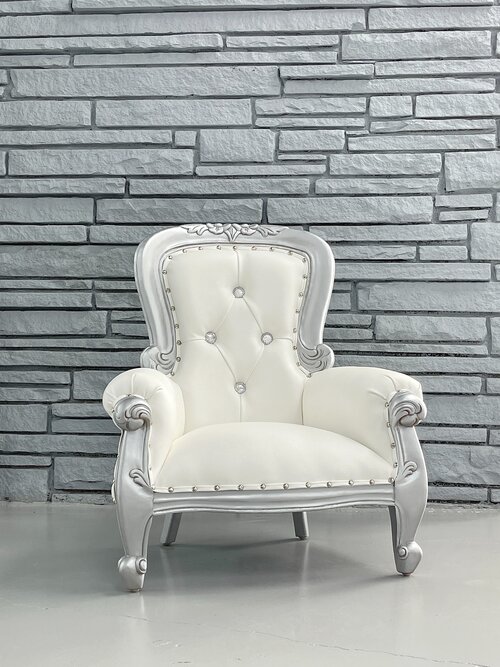 Infant Silver and White Throne Chair