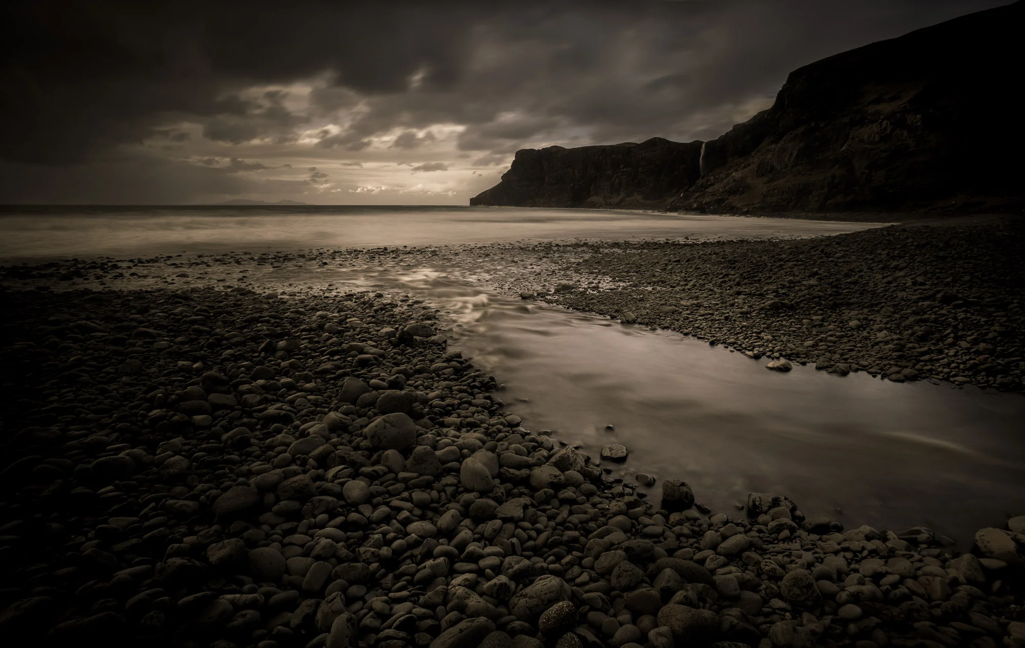 Talisker bay outflow with waterfall