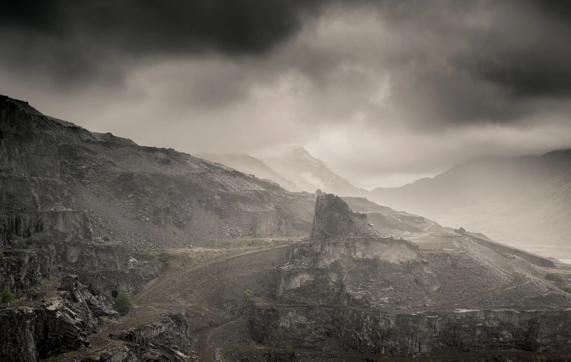 Slate peak under cloud