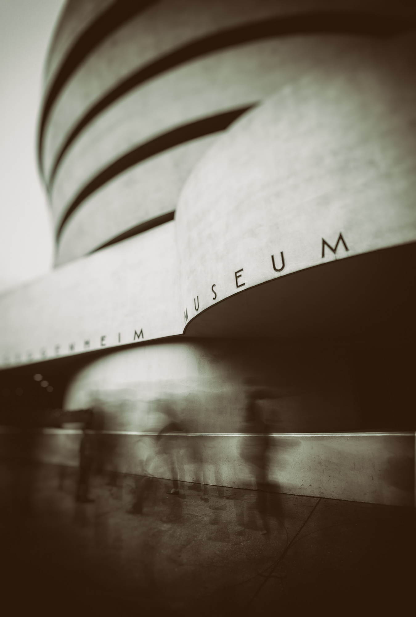 Walking past the Guggenheim in Monochrome