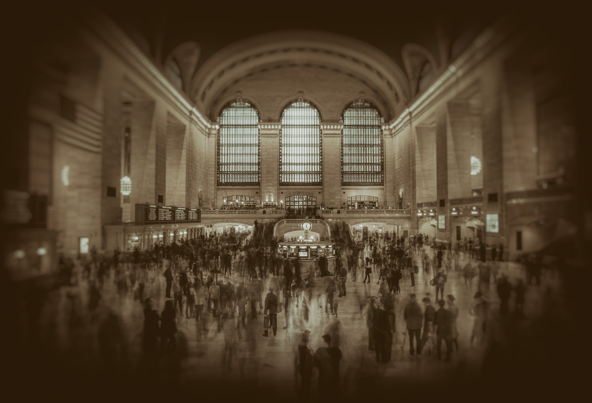 Rush hour in Grand Central Station in Monochrome