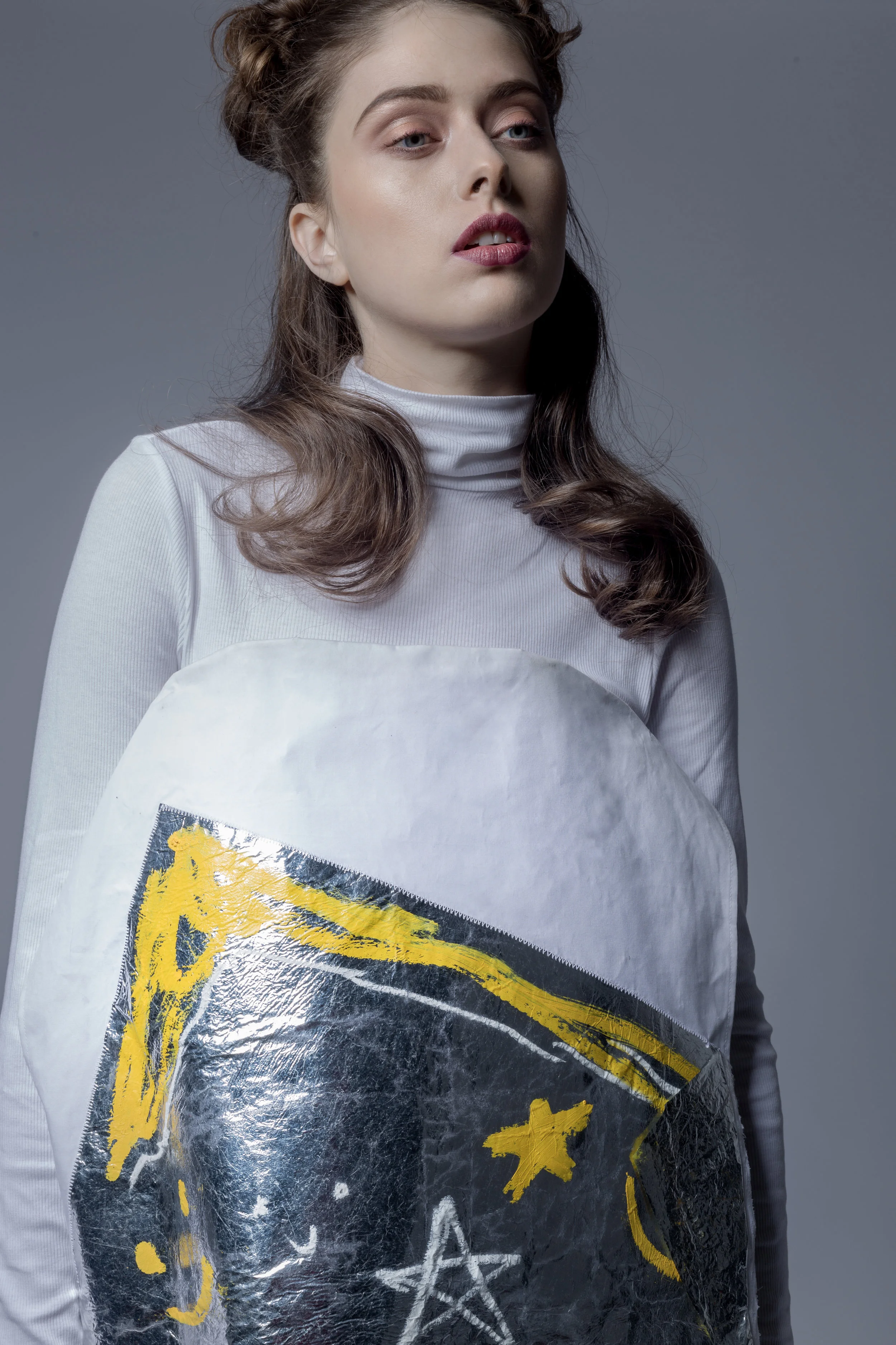 H & M (top) Nic Andreadis (Dress) Makeup: Xiaofeng Zhu Hair: Lea Deloy Model: Inga Khurieva Photographer: Anushila Shaw 