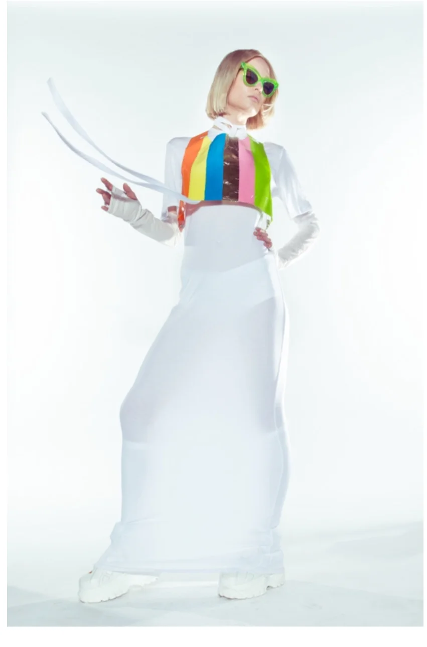 Francesca Longo dress, Adam Dalton Blake crop top, Coco & Breezy sunglasses, Buffalo shoes