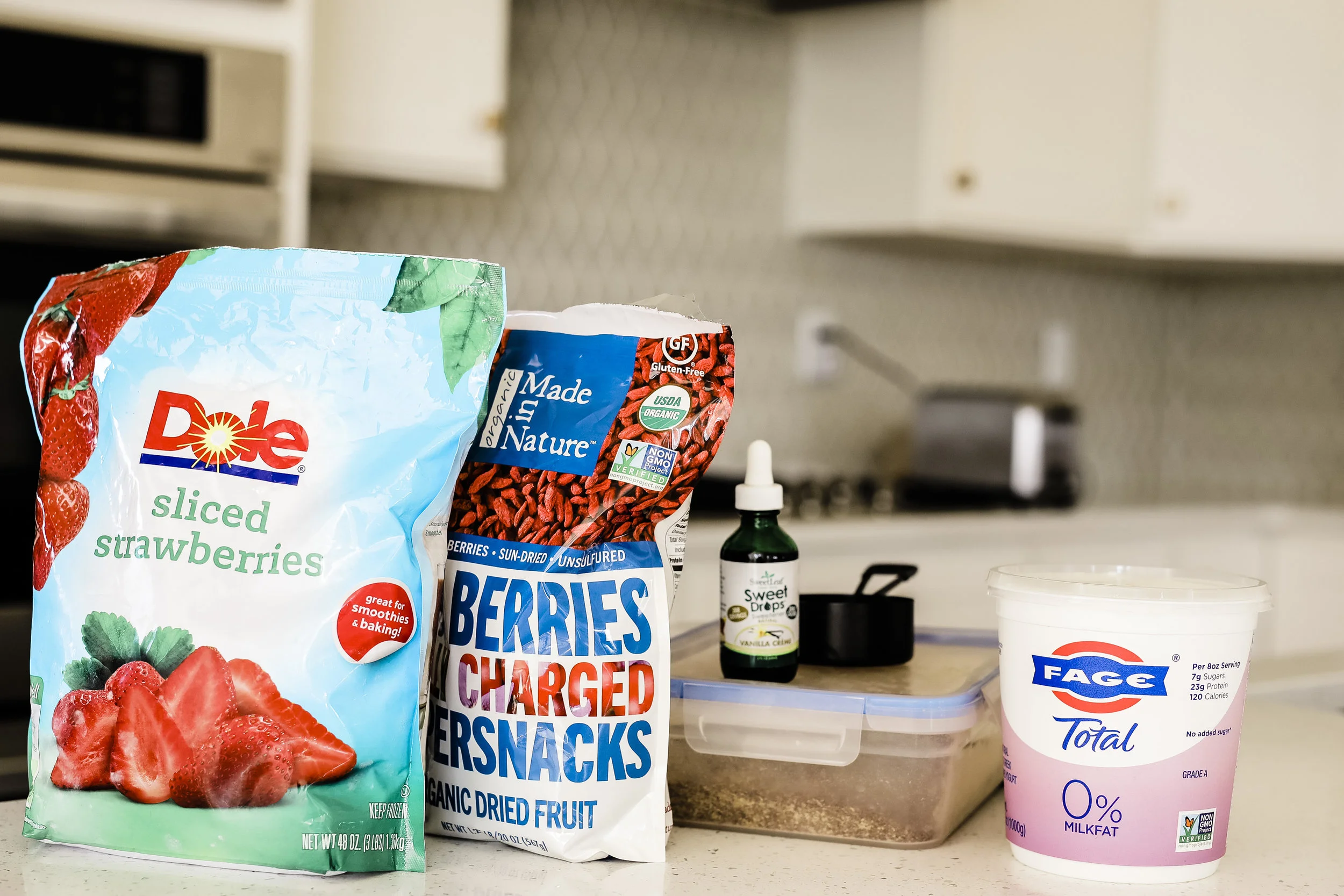 We get most of the ingredients at Costco…Stevia Drops were from Smith’s/Kroger