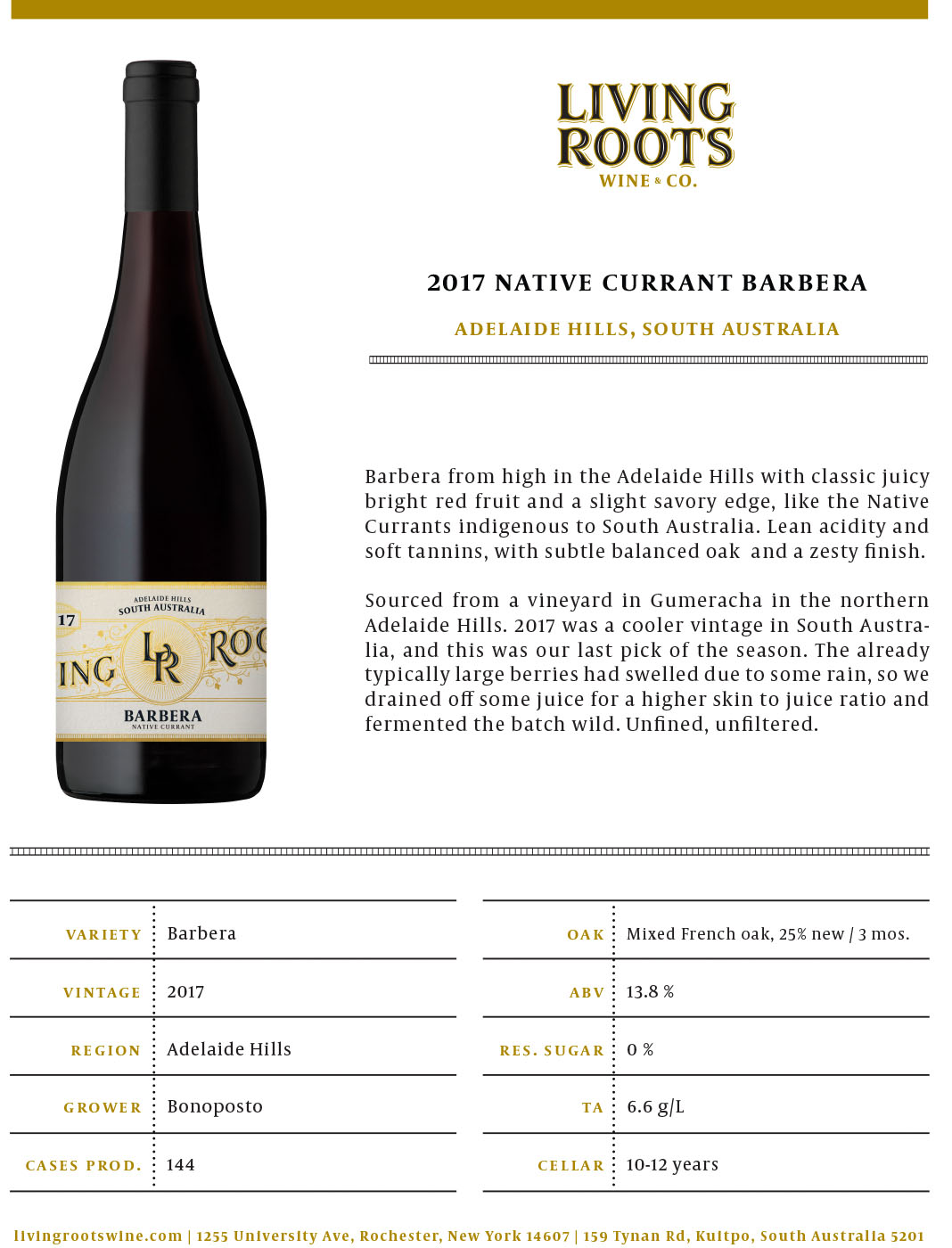 2017 native currant barbera