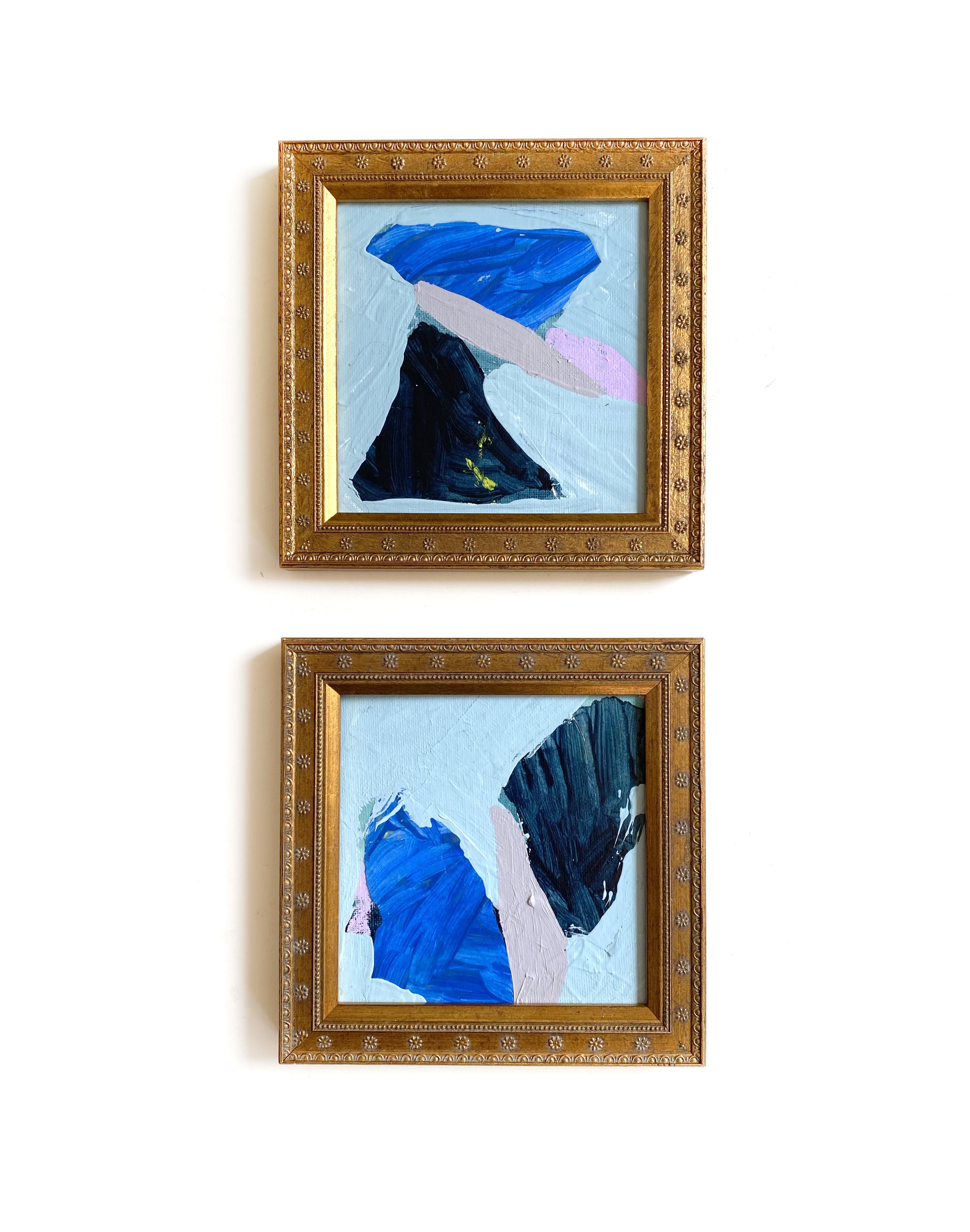 Stacking Rocks Pair of Framed Mini Paintings