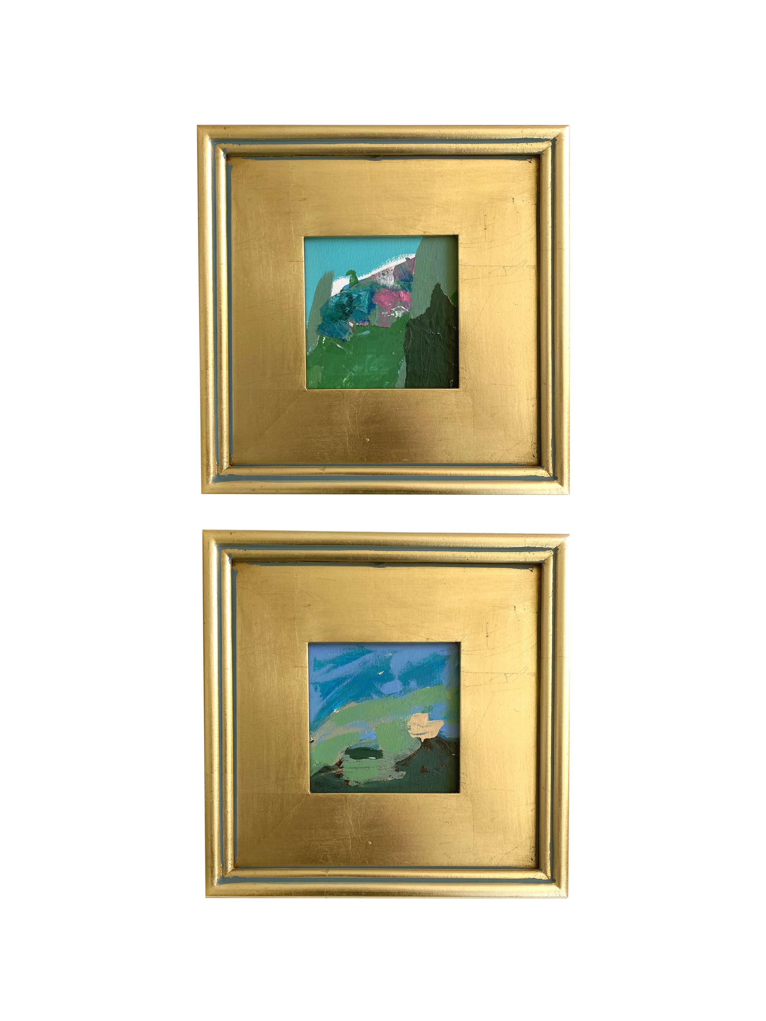 Blue Sky Pair of Framed Mini Paintings
